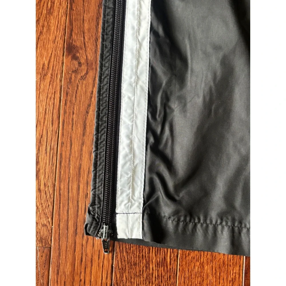 Vintage Nike Track Pants Black White Y2K Zipper Ankle Windbreaker Large